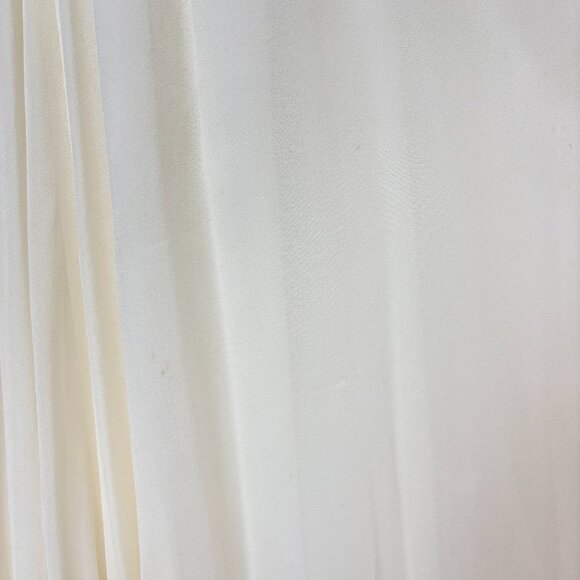 Women’s Vintage-Inspired Off-White/Cream Embellished Silk Dress W/Lettuce Hem - Picture 12 of 16